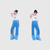 Women’s woman womens casual festival outdoor rainy day bad weather petite-, tall-, plus-, size disposable Straight Loose Youth mid-rise elastic waist wide-leg Rain-proof  Rain Mack Pants Trousers in transparent clear blue color 5-Pack