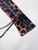 Women’s woman womens petite-, tall-, plus-, size Casual Summer vacation holiday getaway evening clubwear party wear Sexy boatneck H-Line leopard animal print long sleeves studded mini midi Dress Dresses in black with brown animal print patterned accent