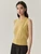 Women’s woman womens petite-, tall-, plus-, size Light Luxury High-Quality sleeveless crewneck round O-neck crew neck tank top evening party tops in yellow color