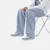 Men’s man mens petite-, tall-, plus-, size Loose Straight Washed Drawstring drawcord close Denim Jeans Spring Summer Trousers Collection Topstitch Design Casual Jeans Pants in light blue