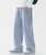 Men’s man mens petite-, tall-, plus-, size Loose Straight Washed Drawstring drawcord close Denim Jeans Spring Summer Trousers Collection Topstitch Design Casual Jeans Pants in light blue