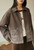 Women’s woman womens petite-, tall-, plus-, size Light Luxury High-quality Elegant Gradient Washed Winter commute wfh office workwear evening party turndown neck collar button close patch pockets denim barn jacket outwear Jackets Outerwear in brown