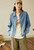 Women’s woman womens petite-, tall-, plus-, size Light Luxury High-quality Elegant Gradient Washed Winter commute wfh office workwear evening party turndown neck collar button close patch pockets denim barn jacket outwear Jackets Outerwear in light blue