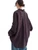 Women’s woman womens petite-, tall-, plus-, size Light Luxury High-quality Elegant striped turndown collar button up long sleeves with drop shoulder and button close band cuffs linen big shirt stripes shirts in purple