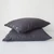 Luxury rectangular 100% pure french linen Pillowcase with button close Living Room Bedroom France Cushion Pillows Props Gifts in natural linen dark Gray grey color