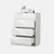 Bedroom Living room, Office, Salon, Easy Assembly 4-Drawer wth LED Lighting, Glass Table Top Modern Wooden Bedside Vanity Dresser Cabinet dressers in white with Multi color lighting