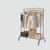 Modern minimalist office home student dorm study room bedroom Dormitory Clothes Drying Floor Standing open plan stainless steel metal double rack storage wardrobe Fashion wardrobes in black