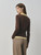 Women’s woman womens petite-, tall-, plus-, size Light Luxury High-Quality holiday vacation getaway American style v-neck turn-down collar long Sleeves with drop shoulders and band cuffs striped crewneck T-Shirt Pullover Style tops Tees Stripes T-shirts in brown with yellow color