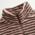 Women’s woman womens petite-, tall-, plus-, size Light Luxury High-quality Elegant turtleneck zip-up close collar striped half zip sherpa striped fleece jacket long sleeves with drop shoulder band cuffs Crewneck Mockneck Sweater stripes sweaters in brown with pink