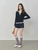 Women’s woman womens petite-, tall-, plus-, size Light Luxury High-Quality holiday vacation getaway American style v-neck turn-down collar long Sleeves with drop shoulders and band cuffs striped crewneck T-Shirt Pullover Style tops Tees Stripes T-shirts in dark navy blue with white accent color