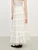 Women’s woman womens petite-, tall-, plus-, size Casual Summer holiday vacation getaway bohemian indie style Fall Autumn Winter loose classic Vintage style Female pleated high rise waist empire waistline tassel trim hem pleats boho drawcord drawstring tie-up close patchwork maxi skirt Fashion skirts in white