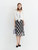 Women’s woman womens petite-, tall-, plus-, size Casual Summer holiday vacation getaway wfh office commute workwear indie style Fall Autumn Winter loose classic Vintage vintage style Female semi see-through high rise waist empire waistline trim hem checkered plaid checks pleats midi skirt Fashion skirts in black With multi blue