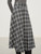 Women’s woman womens petite-, tall-, plus-, size Casual Summer holiday vacation getaway wfh office commute workwear indie style Fall Autumn Winter loose classic Vintage vintage style Female semi see-through high rise waist zip-up close empire waistline irregular trim hem checkered plaid checks pleats midi skirt Fashion skirts in dark Gray grey With multi