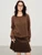 Women’s woman womens petite-, tall-, plus-, size Light Luxury High-quality Elegant evening party club wfh office commute work wear round o-neck Crewneck button close long sleeves Cardigan Fashion sweater Cardigans in coffee caramel brown