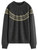 Women’s woman womens petite-, tall-, plus-, size Light Luxury High-quality Elegant evening party club wfh office commute work wear round o-neck long sleeves embroidery cable-knit crewneck sweater Fashion sweaters in Dark Gray grey, with yellow accent