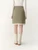 Women’s woman womens petite-, tall-, plus-, size Casual Summer holiday vacation getaway evening party wear indie style loose classic Vintage vintage style Female lined high rise waist zip-up close empire waistline spliced patchwork trim hem midi skirt Fashion skirts in khaki, with white accent