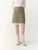 Women’s woman womens petite-, tall-, plus-, size Casual Summer holiday vacation getaway evening party wear indie style loose classic Vintage vintage style Female lined high rise waist zip-up close empire waistline spliced patchwork trim hem midi skirt Fashion skirts in khaki, with white accent