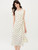 Women’s woman womens petite-, tall-, plus-, size Casual Summer holiday vacation getaway evening party wear classic Vintage vintage Female French look high rise waist pullover close natural waistline sleeveless tank strap round o-neck slash neck polka bow lace-up dot maxi dress Fashion dresses in white, with black dots accent