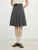 Women’s woman womens petite-, tall-, plus-, size Casual Summer holiday vacation getaway evening party wear indie style loose classic Vintage vintage style Female high rise waist zip-up close empire waistline pleated trim hem midi skirt Fashion skirts in Gray grey