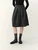 Women’s woman womens petite-, tall-, plus-, size Casual Summer holiday vacation getaway evening party wear indie style loose classic Vintage vintage French look style Female high rise waist zip-up close empire waistline pleated bubble trim hem Peplum midi skirt Fashion skirts in dark Gray grey