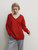 Women’s woman womens petite-, tall-, plus-, size Light Luxury High-quality Elegant evening party club wfh office commute work wear long sleeves V-Neck sweater Fashion workwear sweaters in red