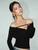 Women’s woman womens petite-, tall-, plus-, size Light Luxury High-Quality holiday vacation getaway American style v-neck strap collar long Sleeves with drop shoulders and band cuffs T-Shirt Pullover Style tops Tees T-shirts in black