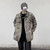 Men’s man mens petite-, tall-, plus-, size Casual Fall Autumn Winter loose classic Vintage style Long Sleeves v-neck turn-down collar button close flap patch pockets windbreaker evening wear Utility Jacket Fashion coat Jackets coats in khaki beige with black accent color