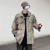 Men’s man mens petite-, tall-, plus-, size Casual Fall Autumn Winter loose classic Vintage style Long Sleeves v-neck turn-down collar button close flap patch pockets windbreaker evening wear Utility Jacket Fashion coat Jackets coats in khaki beige with black accent color