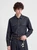 Men’s man mens petite-, tall-, plus-, size Casual Fall Autumn Winter loose classic Vintage style Long Sleeves v-neck turn-down collar button close flap patch pockets Utility denim Shirt Fashion shirts in dark blue