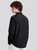 Men’s man mens petite-, tall-, plus-, size Fall Autumn Winter loose classic Vintage style Long Sleeves v-neck turn-down collar button close patch pocket Casual Shirt Fashion shirts in black
