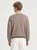 Men’s man mens petite-, tall-, plus-, size Fall Autumn Winter loose classic Vintage style Long Sleeves v-neck mandarin stand collar half button close contrast color Casual Shirt Fashion shirts in light Mocha tan Gray grey with beige accent
