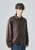 Men’s man mens petite-, tall-, plus-, size Fall Autumn Winter loose classic Vintage style Long Sleeves v-neck turn-down collar button close patch pocket at chest Casual Jacket Fashion coat Jackets in coffee brown