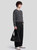 Men’s man mens petite-, tall-, plus-, size Fall Autumn Winter loose classic Vintage style stripes Long Sleeves crewneck round o-neck collar striped Casual Sweater Fashion sweaters in black with Gray grey stripe
