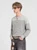 Men’s man mens petite-, tall-, plus-, size Fall Autumn Winter loose classic Vintage style Long Sleeves v-neck mandarin stand collar half button close Casual Shirt Fashion shirts in light Gray grey with white stripes