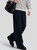 Men’s man mens petite-, tall-, plus-, size Fall Autumn Winter loose classic Vintage style mid rise waist straight four pocket zip close Casual Corduroy Pants Fashion Trousers in dark navy blue