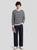 Men’s man mens petite-, tall-, plus-, size Fall Autumn Winter loose classic Vintage style stripes Long Sleeves crewneck round o-neck collar striped Casual Sweater Fashion sweaters in blue with Gray grey stripe