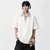 Men’s man mens petite-, tall-, plus-, size Fall Autumn Winter loose classic Vintage style half Sleeves striped turn-down collar v-neck collar Casual Top Fashion tops in white with black strips