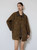 Women’s woman womens petite-, tall-, plus-, size Light Luxury High-quality Elegant holiday vacation getaway evening party club wfh office commute work wear turn-down collar Commute loose patchwork graphic embroidery long-sleeve casual utility Jacket Fashion workwear Coat Jackets in brown