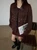 Women’s woman womens petite-, tall-, plus-, size Light Luxury High-quality Elegant holiday vacation getaway evening party club French look wfh office commute work wear turn-down collar Commute loose patchwork 3D beading long-sleeve casual Jacket Fashion workwear Coat Jackets in brown with multi color 3D decorations