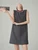Women’s woman womens petite-, tall-, plus-, size Light Luxury High-quality Elegant Pleats pleated evening party club wfh office commute work wear round o-neck Commute loose sleeveless crewneck Patchwork Mini Dress Fashion workwear mini dresses in dark Gray grey with multi red accent color
