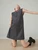 Women’s woman womens petite-, tall-, plus-, size Light Luxury High-quality Elegant Pleats pleated evening party club wfh office commute work wear round o-neck Commute loose sleeveless crewneck Patchwork Mini Dress Fashion workwear mini dresses in dark Gray grey with multi red accent color