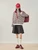 Women’s woman womens petite-, tall-, plus-, size Light Luxury High-quality Elegant colorblock cotton-blend holiday vacation getaway evening party club wfh commute office workwear two-piece turn-down half-button collar, loose striped knit long-sleeve Two-Piece Sweater Fashion sweaters tops in cream white with red black stripes