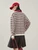 Women’s woman womens petite-, tall-, plus-, size Light Luxury High-quality Elegant colorblock cotton-blend holiday vacation getaway evening party club wfh commute office workwear two-piece turn-down half-button collar, loose striped knit long-sleeve Two-Piece Sweater Fashion sweaters tops in cream white with red black stripes