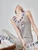 Women’s woman womens petite-, tall-, plus-, size Light Luxury High-quality Elegant Patchwork colorblock cotton-blend holiday vacation getaway evening party club Boho bohemian, loose color-block knit sleeveless patchwork embroidery boatneck maxi dress Fashion Dresses in light Gray grey with multi accent