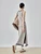 Women’s woman womens petite-, tall-, plus-, size Light Luxury High-quality Elegant Patchwork colorblock cotton-blend holiday vacation getaway evening party club Boho bohemian, loose color-block knit sleeveless patchwork embroidery boatneck maxi dress Fashion Dresses in light Gray grey with multi accent
