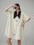 Women’s woman womens petite-, tall-, plus-, size Light Luxury High-quality Elegant cotton-blend holiday vacation getaway evening party club, loose knit sleeveless pleated turn-down collar v-neck button-up close casual shirt dress Fashion Dresses in beige cream with black accent color