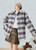 Women’s woman womens petite-, tall-, plus-, size Light Luxury High-quality Elegant Boho bohemian holiday vacation getaway evening party club festival wear turn-down collar Commute loose long-sleeves tassel trim hem casual Fringe Jacket Fashion workwear Coat Jackets in blue with brown accent