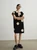 Women’s woman womens petite-, tall-, plus-, size Light Luxury High-quality Elegant cotton-blend holiday vacation getaway evening party club, loose knit sleeveless turn-down collar, v-neck, trim hem, DJ nightclub vibe large polka dot casual midi dress Fashion Dresses in black with mustard yellow color dots