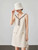 Women’s woman womens petite-, tall-, plus-, size Light Luxury High-quality Elegant cotton-blend holiday vacation getaway evening party club wfh office commute workwear work wear, loose knit sleeveless turn-down collar, v-neck, trim hem, French look vibe casual midi dress Fashion Dresses in white with black accent