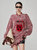 Women’s woman womens petite-, tall-, plus-, size Light Luxury High-quality Elegant cotton-blend Christmas holiday wfh commute office workwear round crewneck o-neck collar, loose embroidery knit long-sleeve embroidered tassel trim casual Sweater Fashion sweaters tops in red with multi color